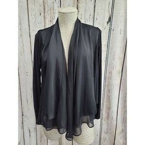 Saturday Sunday Women's Small Silky Layered Open-Front Cardigan Blouse Top EUC